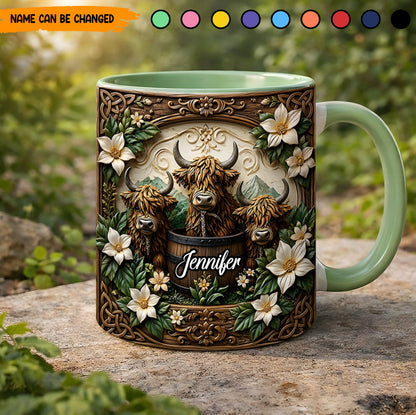Highland Cow - Personalized Cow Accent Mug