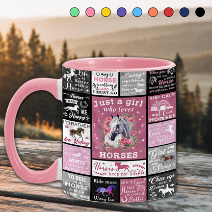 Just A Girl Who Loves Horses - Horse Accent Mug