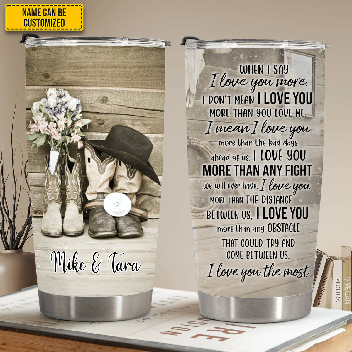 Personalized Country Boots Couple Tumbler