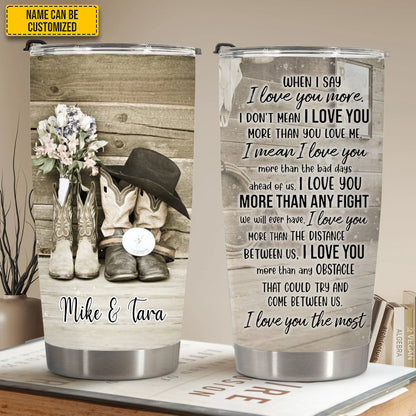 Personalized Country Boots Couple Tumbler