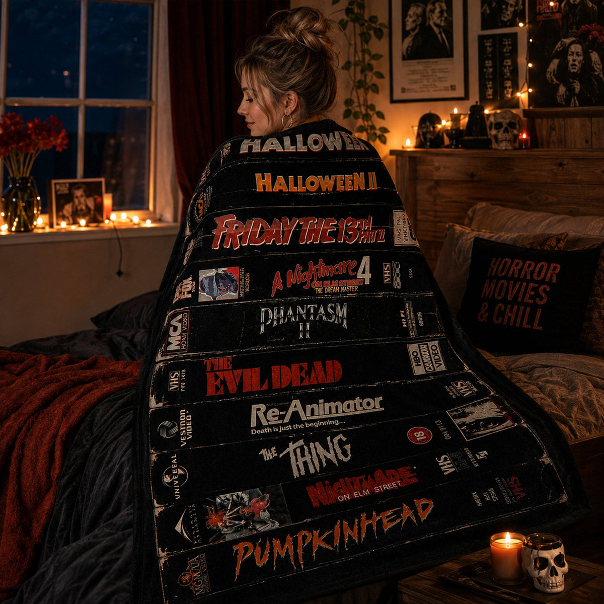 Retro Horror VHS Blanket
