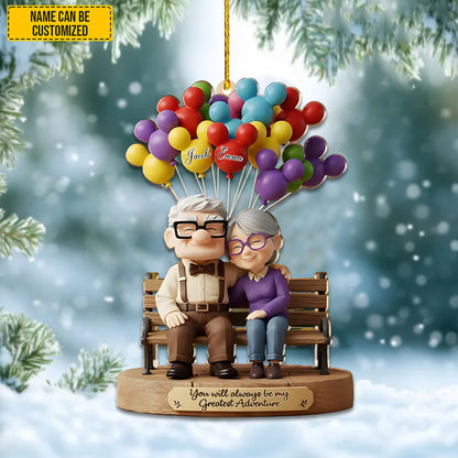 Personalized Old Couple Balloon Ornament
