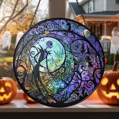 Halloween Night Stained Glass Suncatcher