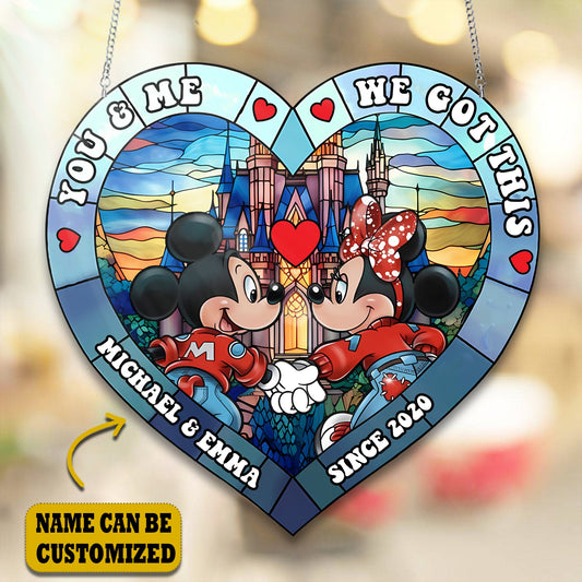 Cute Mouse Couple Acrylic Window, Couple Acrylic Window Hanging