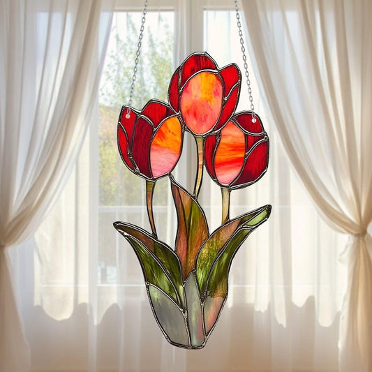 Colorful Tulip Window Hanging Acrylic