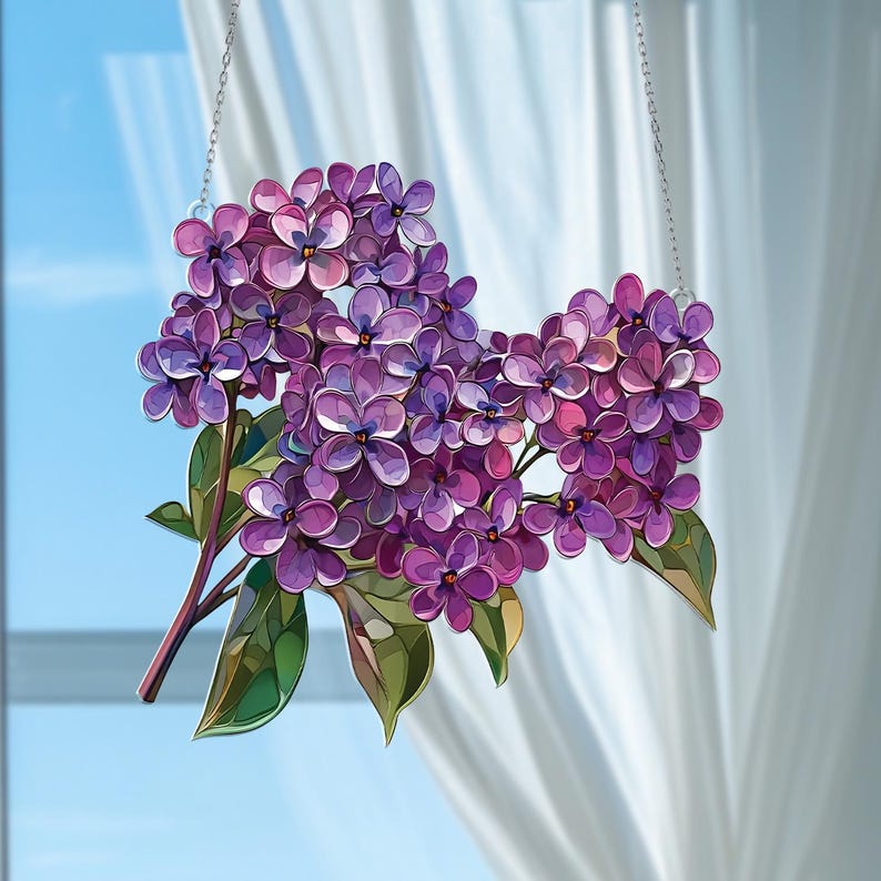 Lilac Flower Window Hanging Acrylic