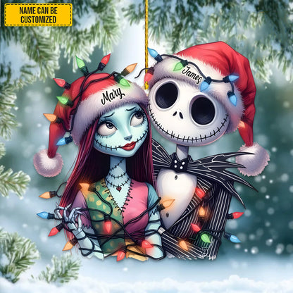 Personalized Skull Couple Ornament