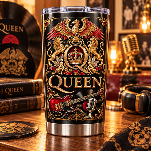 Queen Rock Band Stainless Steel Tumbler, Classic Rock Music Travel Mug