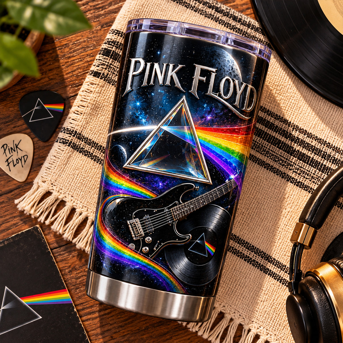 Pink Floyd Rock Band Stainless Steel Tumbler, Classic Rock Music Travel Mug