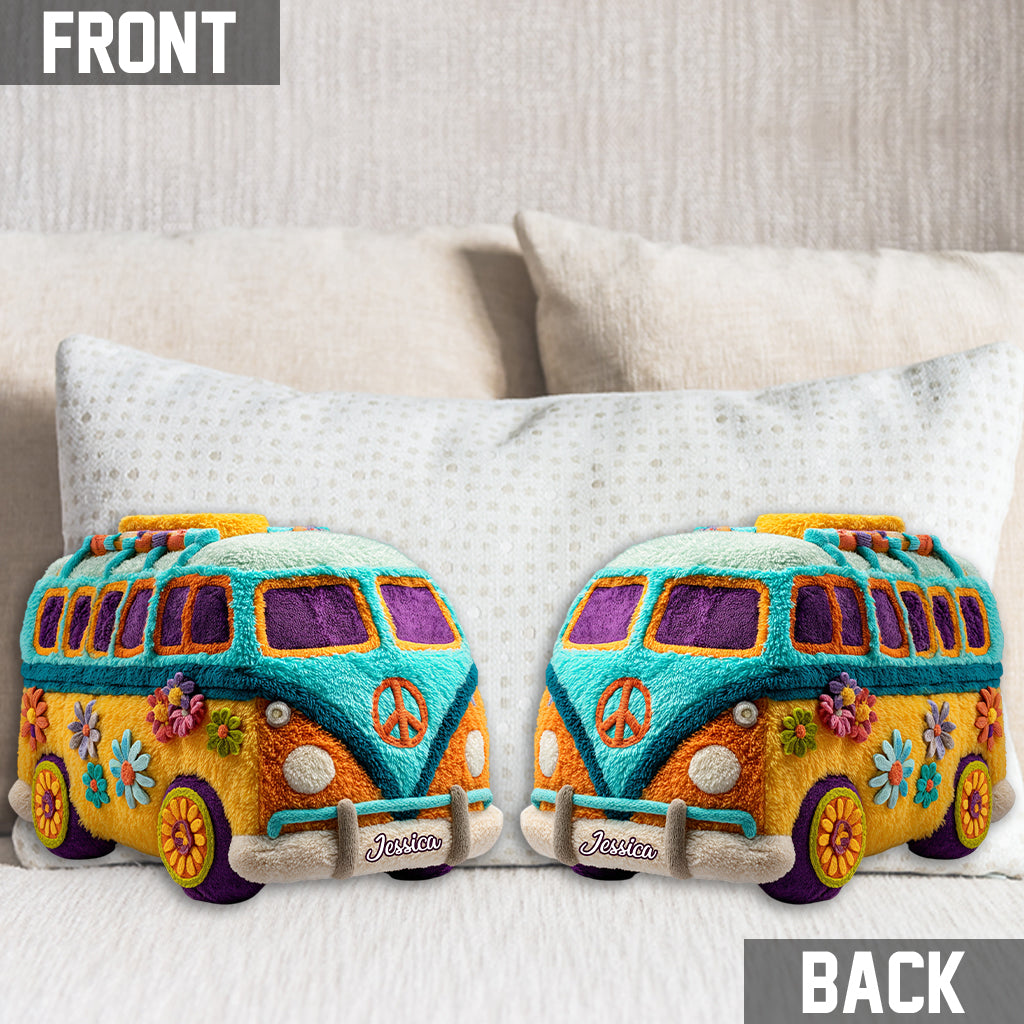 Personalized Hippie Van Shaped Pillow