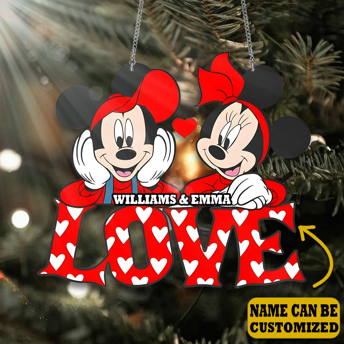Love, Cute Mouse Couple Acrylic Window, Couple Window Hanging