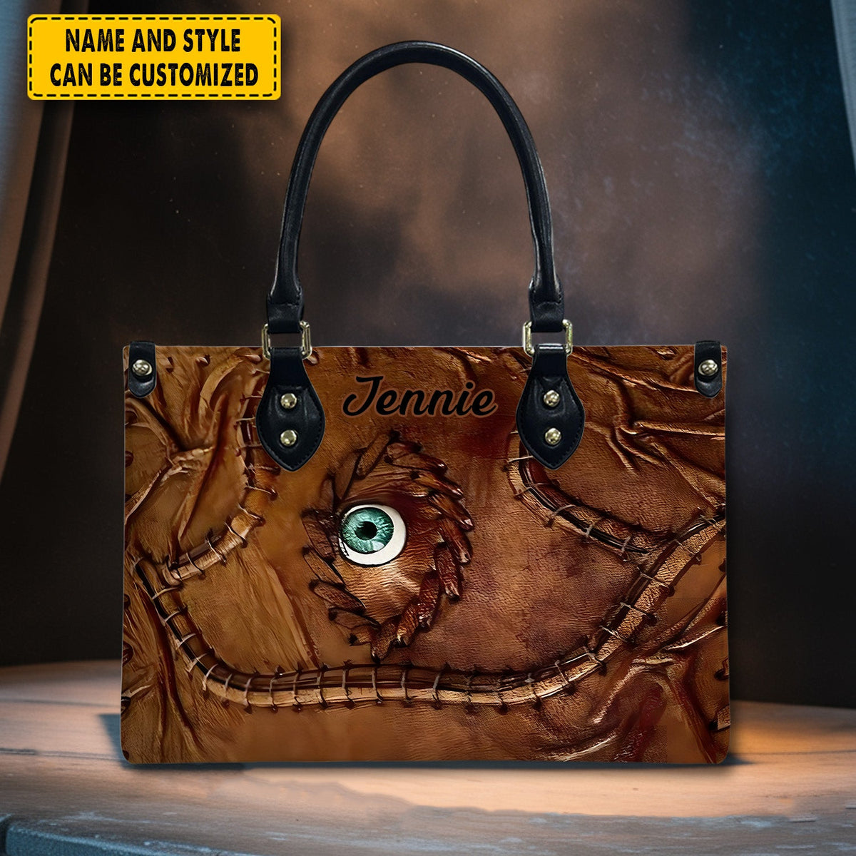 Halloween Book Of Spells Leather Handbag