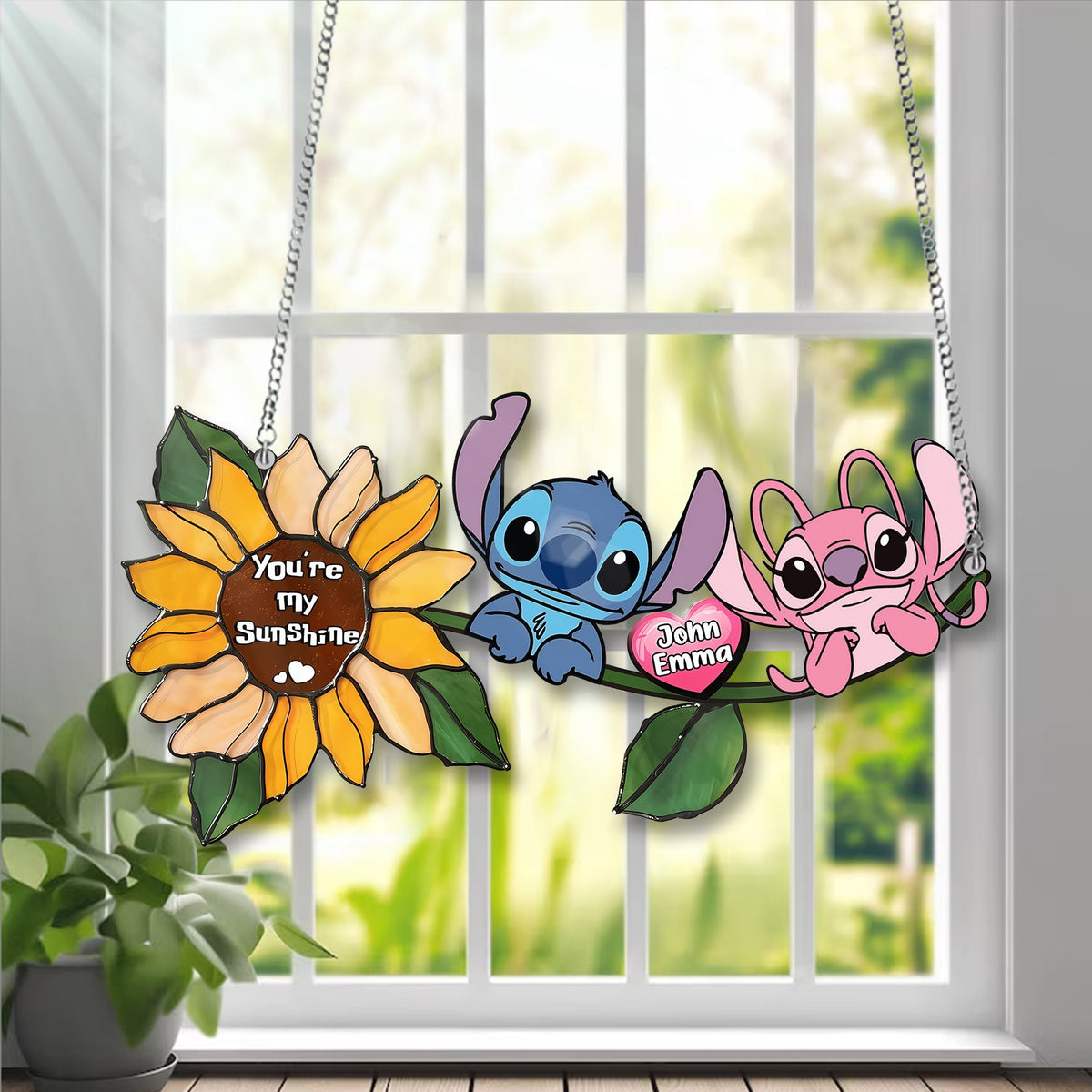 You Are My Sunshine, Cute Couple Acrylic Window, Couple Window Hanging