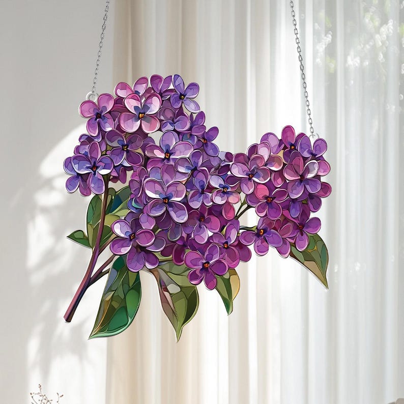 Lilac Flower Window Hanging Acrylic