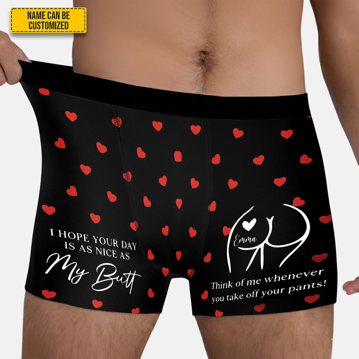 I Hope Your Day Is as Nice as My Butt – Personalized Couple Men’s Boxer Briefs