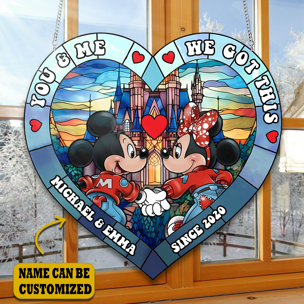 Cute Mouse Couple Acrylic Window, Couple Acrylic Window Hanging