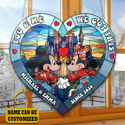 Cute Mouse Couple Acrylic Window, Couple Acrylic Window Hanging