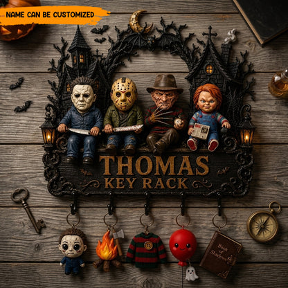 Personalized Horror Halloween Key Rack