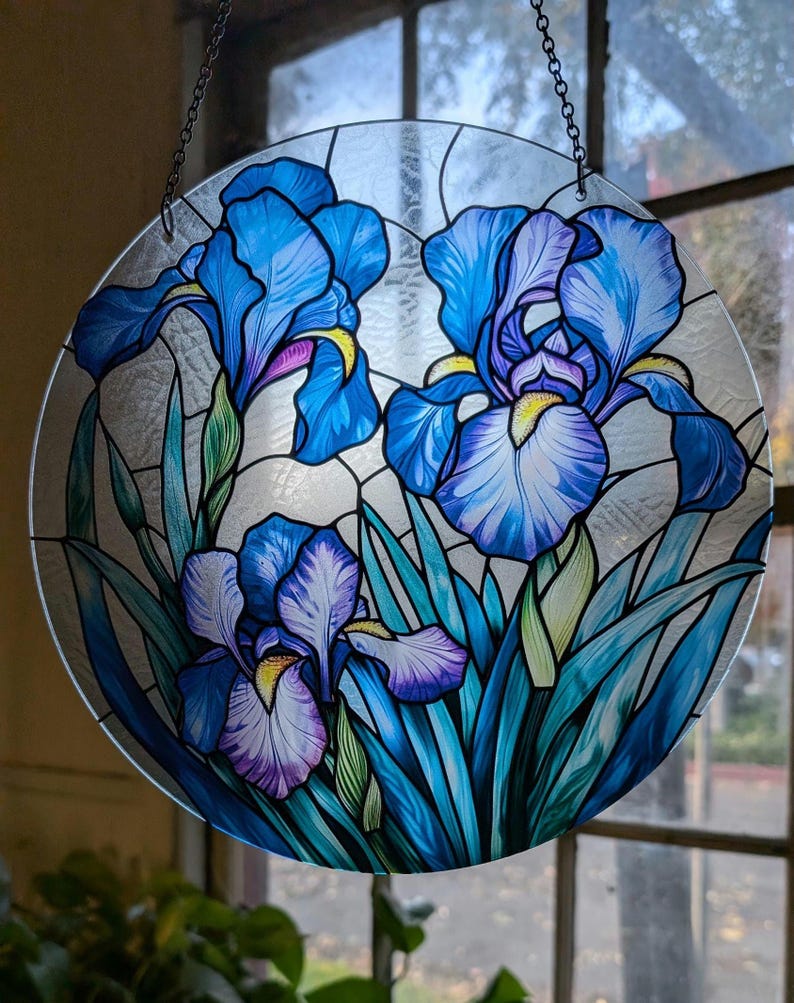 Blue Iris Window Hanging Acrylic