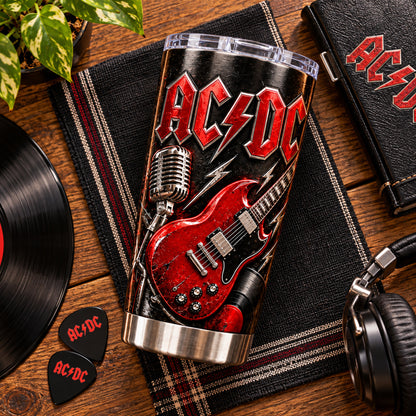 AC/DC Rock Band Stainless Steel Tumbler, Classic Rock Music Travel Mug