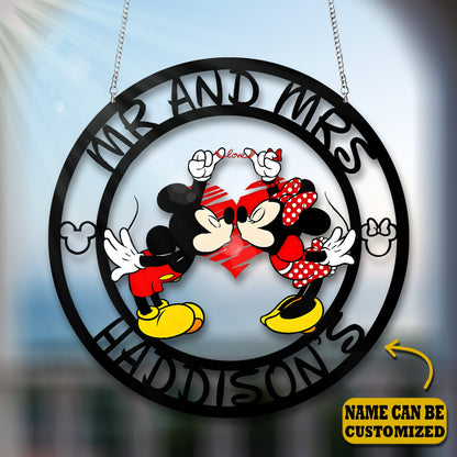 Love, Cute Mouse Couple Acrylic Window, Couple Window Hanging