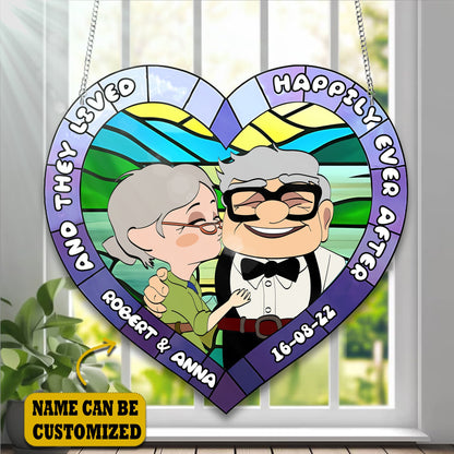 Old Couple Acrylic Window, Couple Acrylic Window Hanging