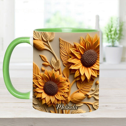 Sunflower accent mug - Personalized Accent Mug