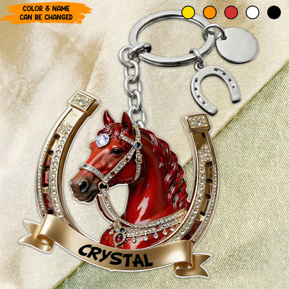 Personalized Sparkle Horse Keychain