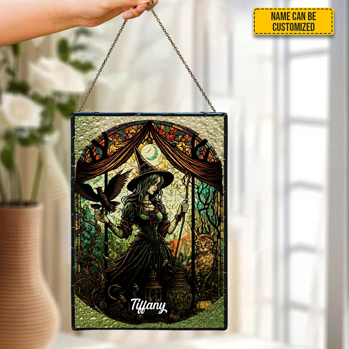Personalized Witch Water Ripple Acrylic Suncatcher