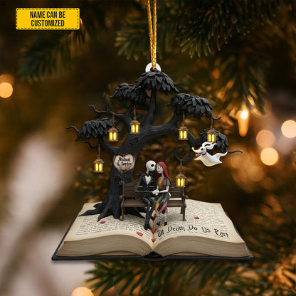 Skull In Love - Personalized Couple Acrylic Ornament