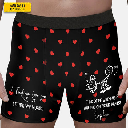 I Love You (Either Way Works) – Personalized Funny Couple Men’s Boxer Briefs