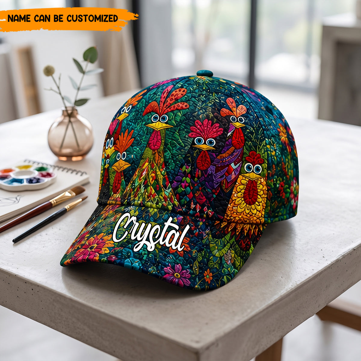 Personalized Funny Chicken Classic Cap