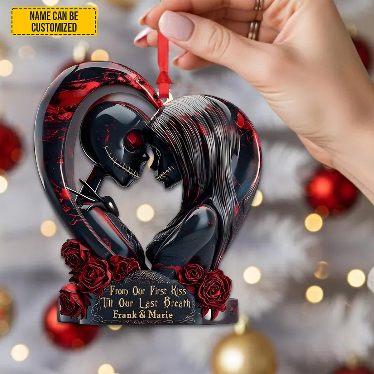 Personalized Gothic Couple Acrylic Ornament
