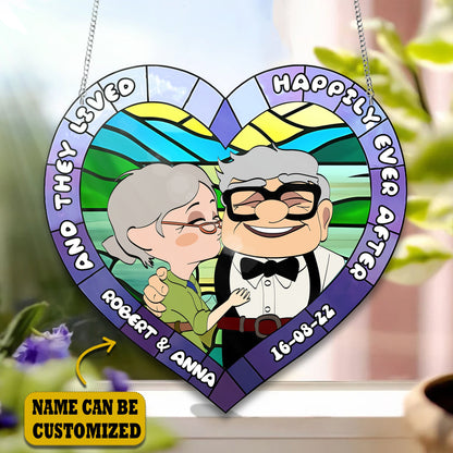 Old Couple Acrylic Window, Couple Acrylic Window Hanging