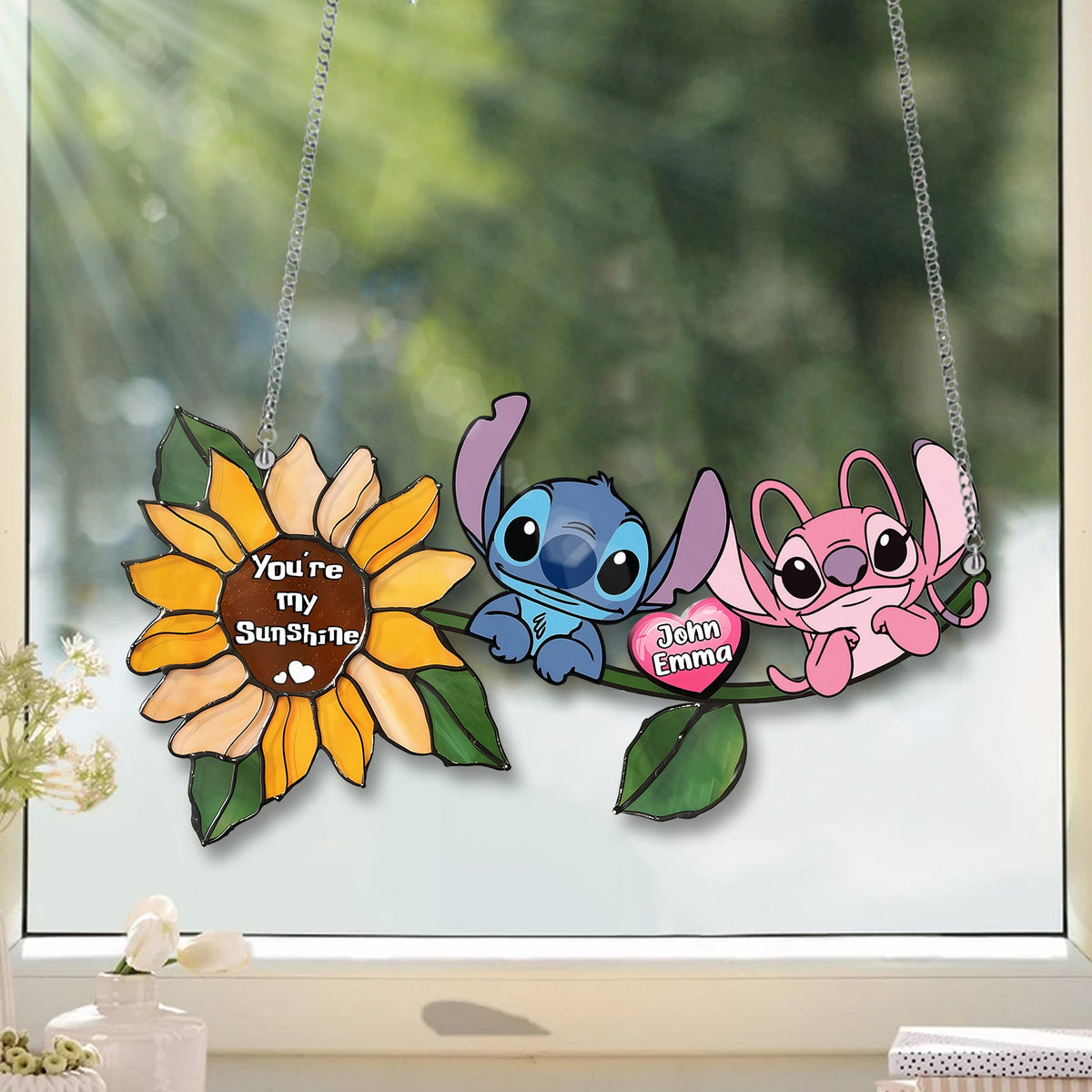 You Are My Sunshine, Cute Couple Acrylic Window, Couple Window Hanging