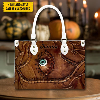 Halloween Book Of Spells Leather Handbag