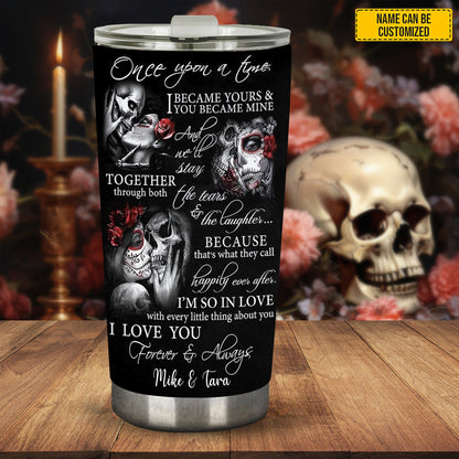 Gothic “Forever & Always” Personalized Couple Tumbler