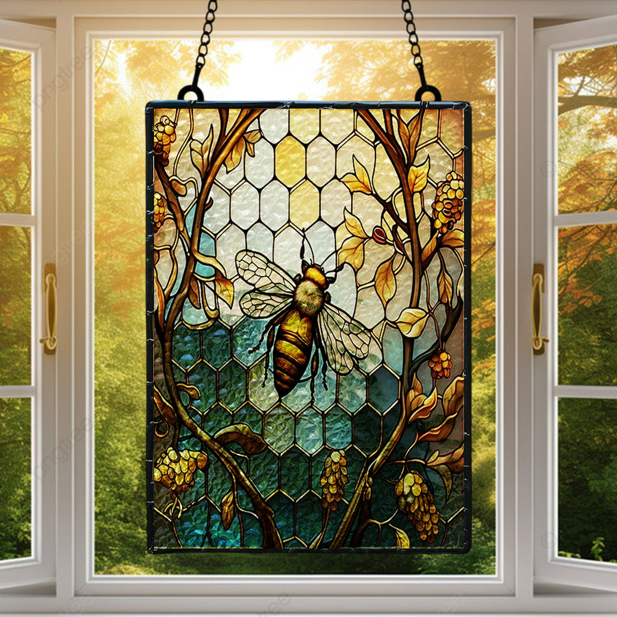 Beautiful Bee Ripple Acrylic Suncatcher