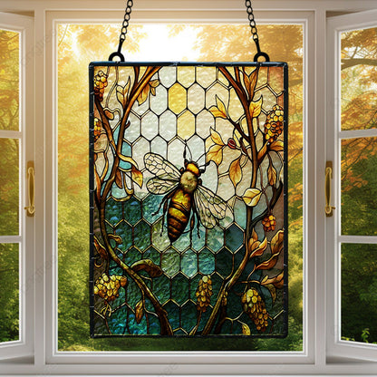 Beautiful Bee Ripple Acrylic Suncatcher