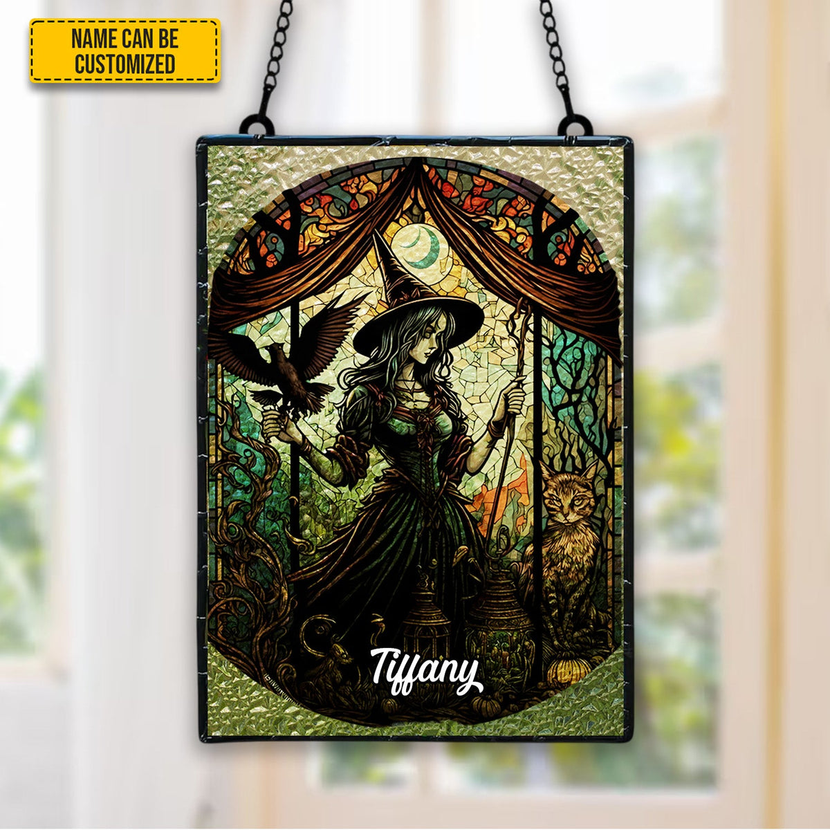 Personalized Witch Water Ripple Acrylic Suncatcher