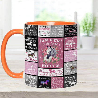 Just A Girl Who Loves Horses - Horse Accent Mug