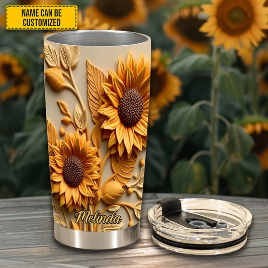 Love Sunflowers - Personalized Sunflower Tumbler