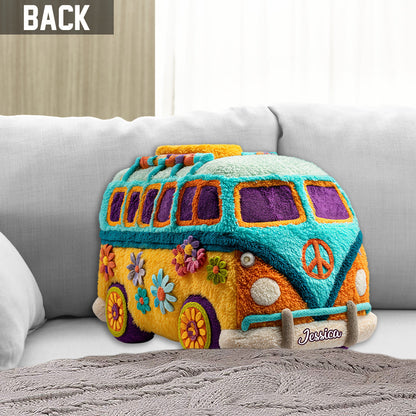 Personalized Hippie Van Shaped Pillow
