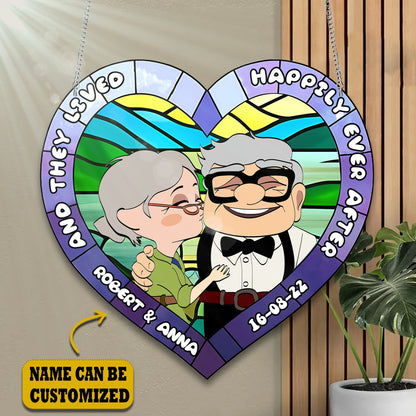 Old Couple Acrylic Window, Couple Acrylic Window Hanging
