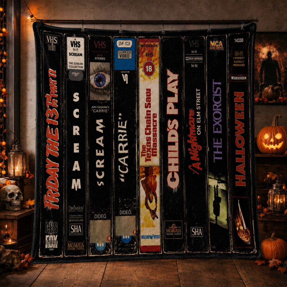 Retro Horror VHS Blanket Version 3