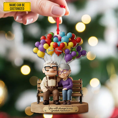 Personalized Old Couple Balloon Ornament