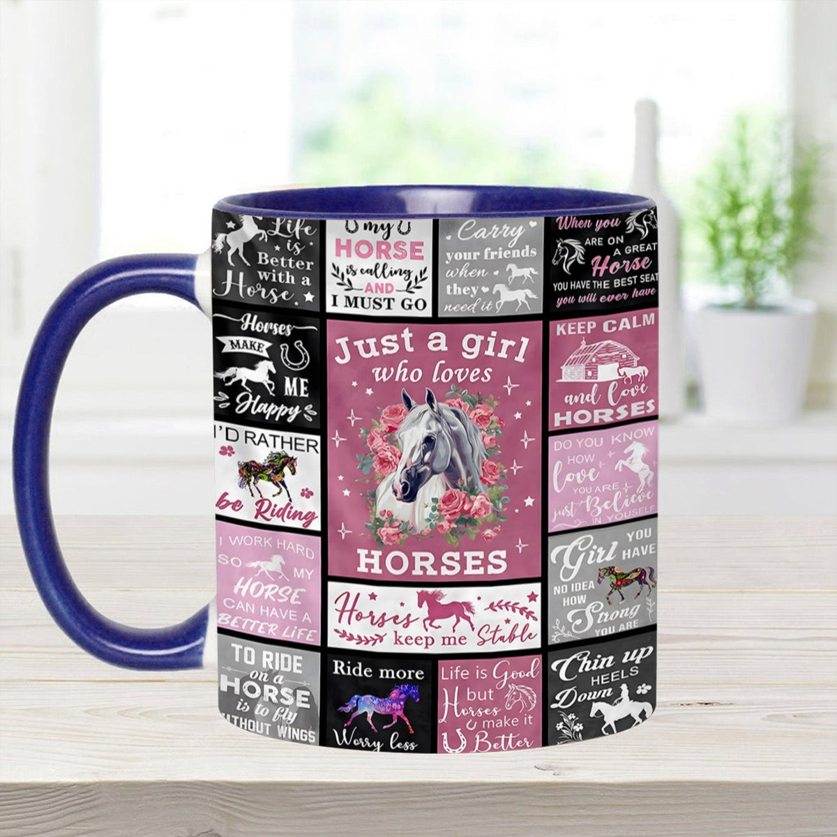 Just A Girl Who Loves Horses - Horse Accent Mug