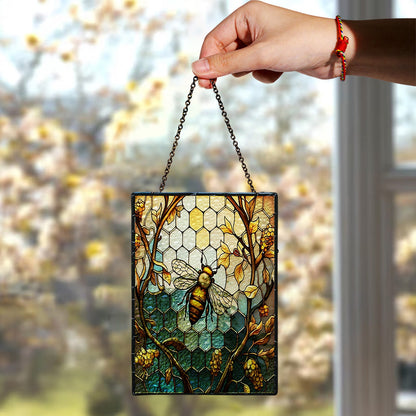 Beautiful Bee Ripple Acrylic Suncatcher