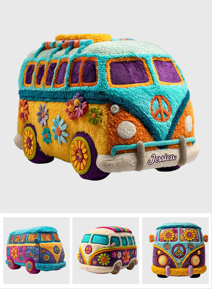 Personalized Hippie Van Shaped Pillow