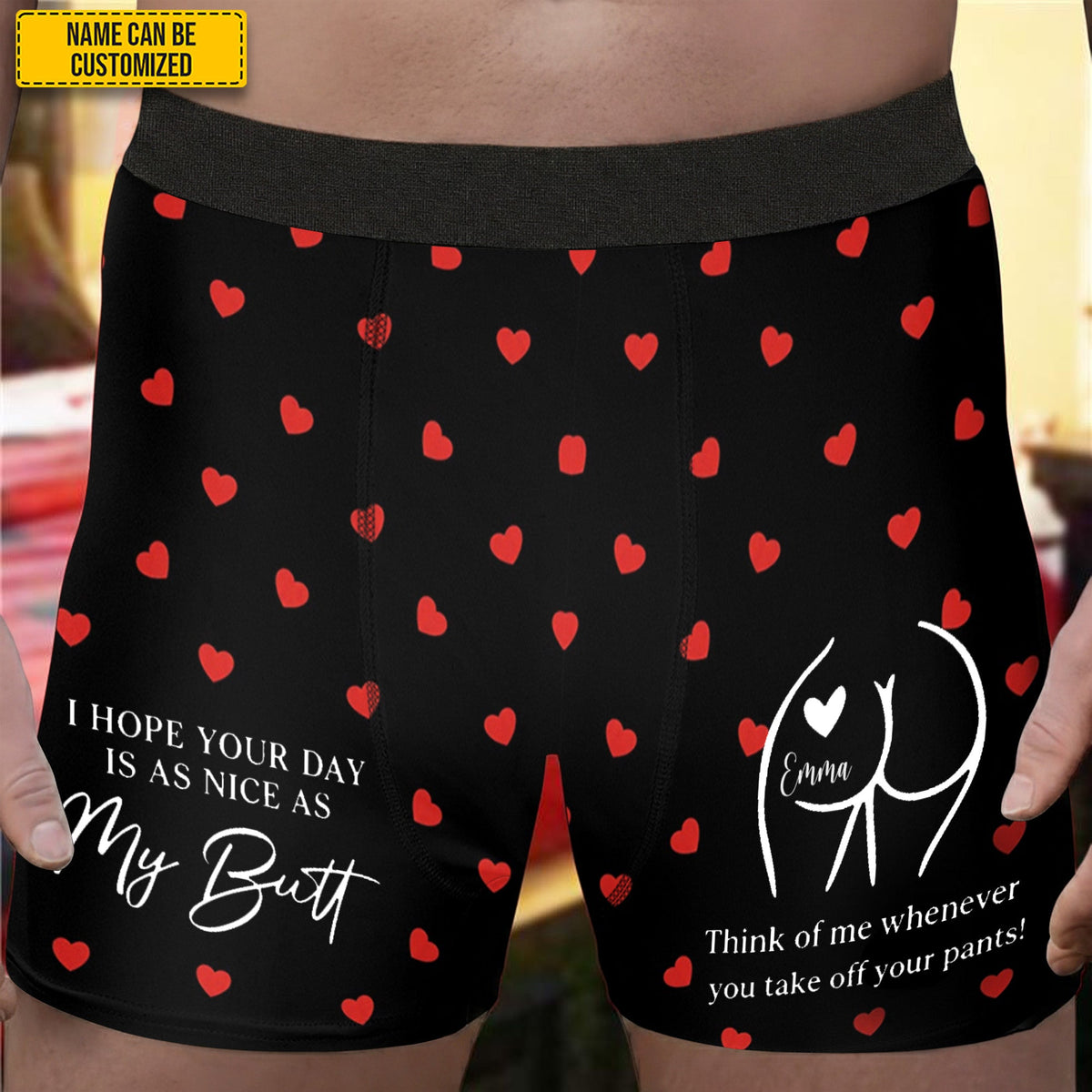 I Hope Your Day Is as Nice as My Butt – Personalized Couple Men’s Boxer Briefs